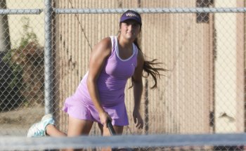 Kaitlin Raulino dropped her singles match against Immanuel in the Division III finals Wednesday in Lemoore.